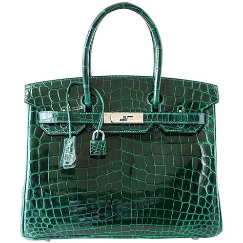 hermes crocodile bag green